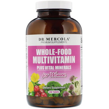 Dr. Mercola, Multivitaminas integrales más minerales vitales para mujeres, 240 tabletas