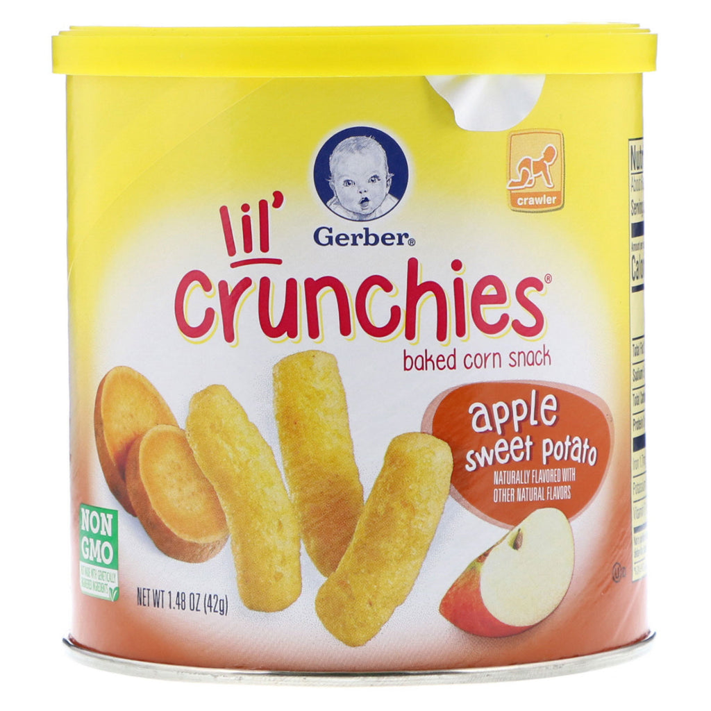 Gerber Lil' Crunchies Crawler Æble sød kartoffel 1,48 oz (42 g)