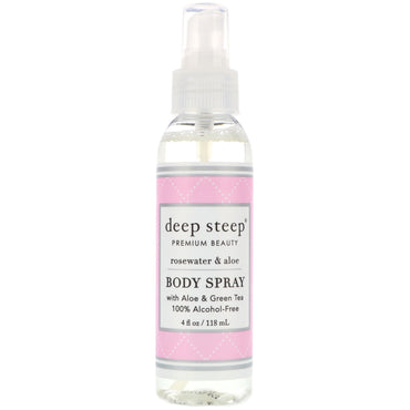 Deep Steep, Spray Corporal, Água de Rosas e Aloe vera, 118 ml (4 fl oz)