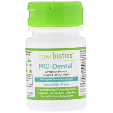 Hyperbiotics, PRO-Dental, Natural Mint Flavor, 7 Chewable Tablets
