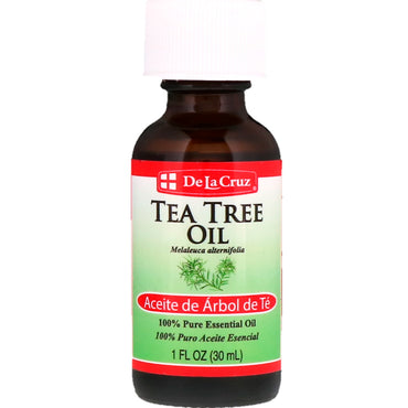 De La Cruz, Aceite de árbol de té, aceite esencial 100 % puro, 1 fl oz (30 ml)
