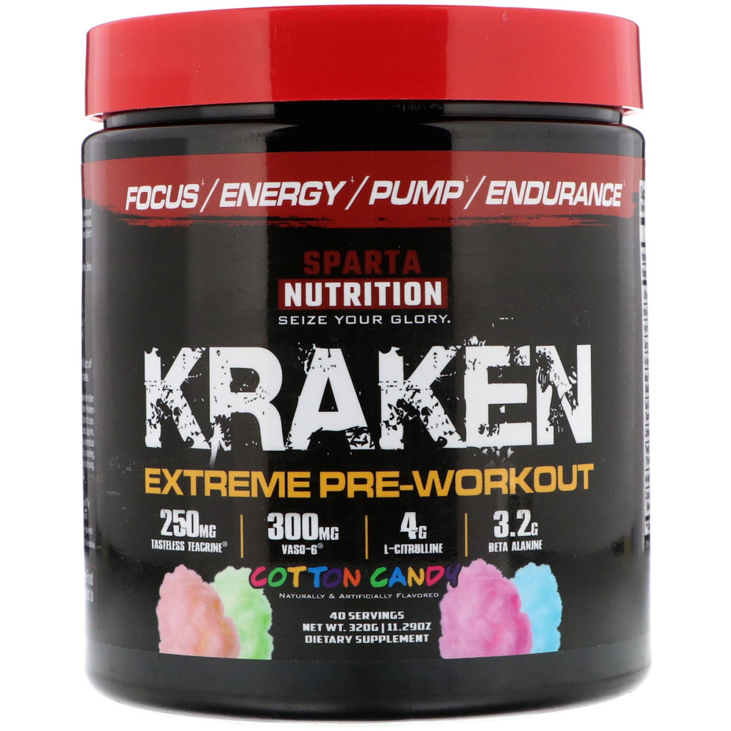 Sparta Nutrition, Kraken Pre-Workout, Cotton Candy, 11.29 oz (320 g)