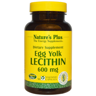Nature's Plus, Lécithine de jaune d'œuf, 600 mg, 90 gélules végétales