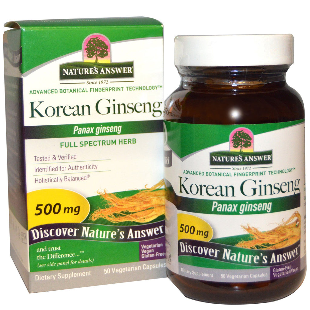 Nature's Answer, Ginseng coreean, 500 mg, 50 capsule vegetariene
