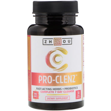 Zhou Nutrition, pro-clenz، تنظيف كامل لمدة 7 أيام، 30 كبسولة نباتية