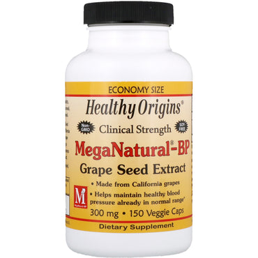Healthy Origins, Extrait de pépins de raisin MegaNatural-BP, 300 mg, 150 gélules végétariennes