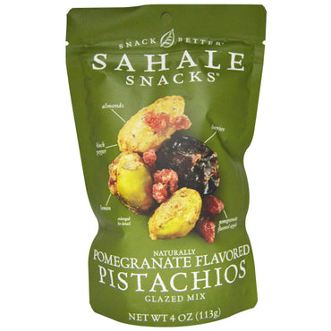 Snack Sahale, miscela glassata, pistacchi al gusto naturale di melograno, 4 oz (113 g)
