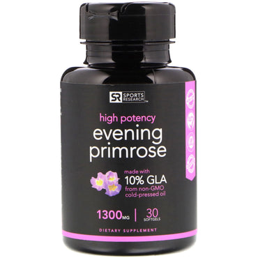 Sports Research, Evening Primrose, 1300 mg, 30 Softgels