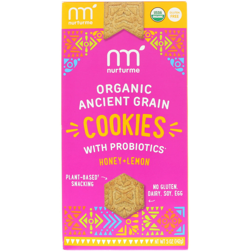 NurturMe Ancient Grain Cookies Med Probiotika Honning + Citron 5 oz (142 g)