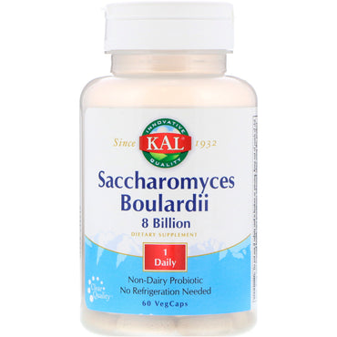KAL, Saccharomyces Boulardii, 8 milliards, 60 capsules végétales