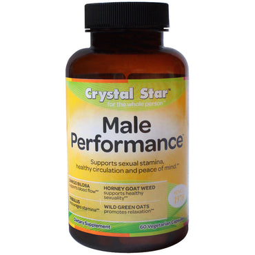 Crystal Star, desempenho masculino, 60 cápsulas vegetais
