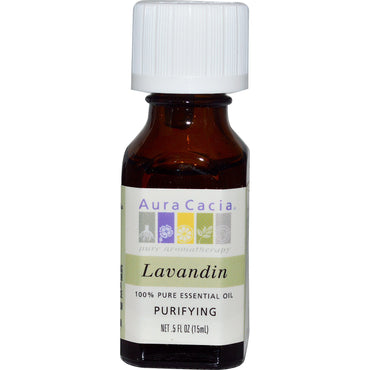 Aura Cacia, 100 % ren æterisk olie, Lavandin, 0,5 fl oz (15 ml)