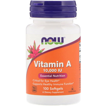 Now Foods, Vitamin A, 10.000 IE, 100 Kapseln