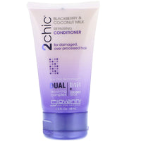 Giovanni, 2chic, Repairing Conditioner, for Damaged, Over Processed Hair, Blackberry & Coconut Milk, 1.5 fl oz (44 ml)