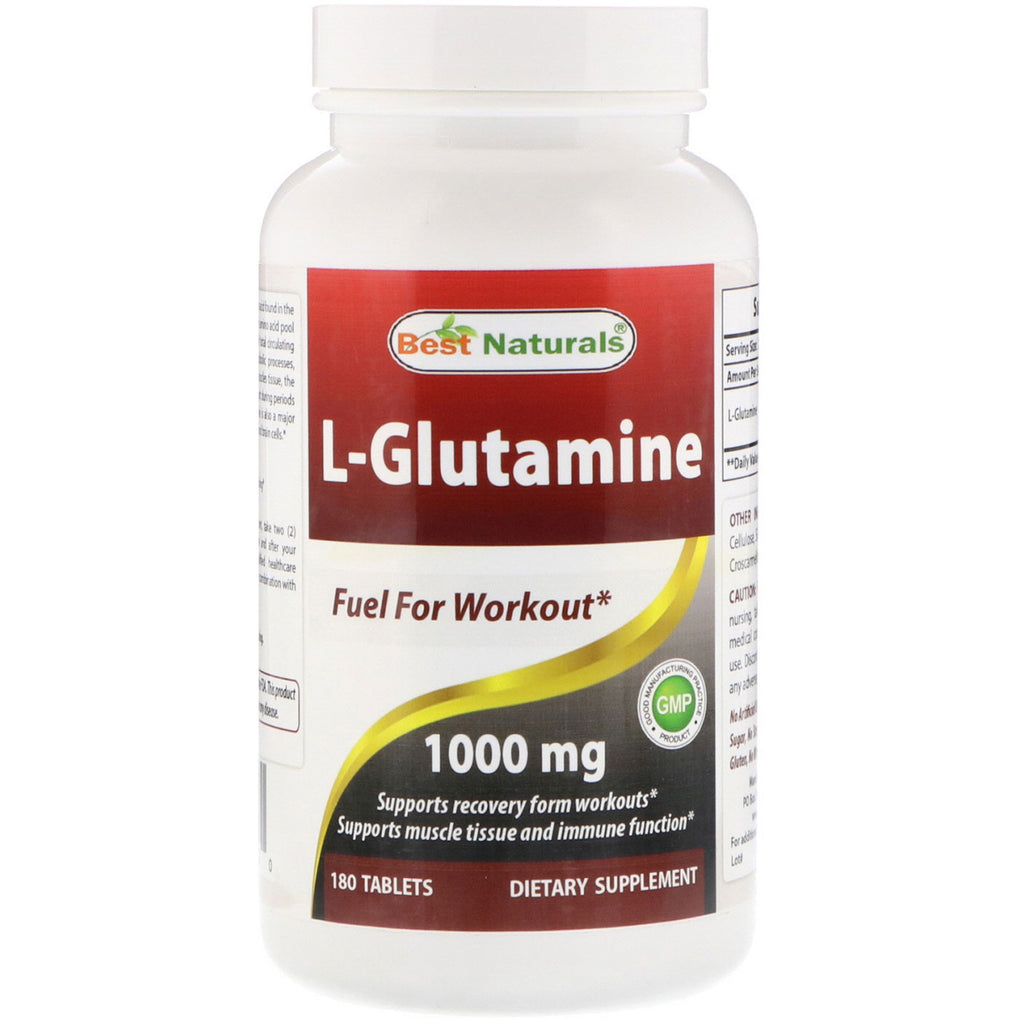 Best Naturals, L-Glutamine, 1000 מ"ג, 180 טבליות