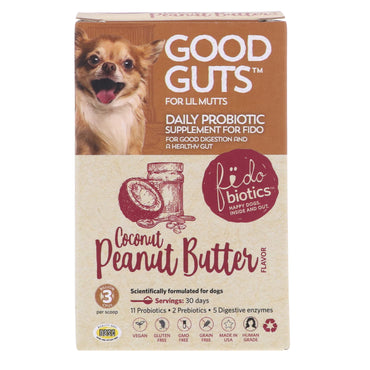 Fidobiotics, Good Guts, Daily Probiotic, For Lil Mutts, Coconut Peanut Butter, 3 Billion CFUs, 0.5 oz (15 g)