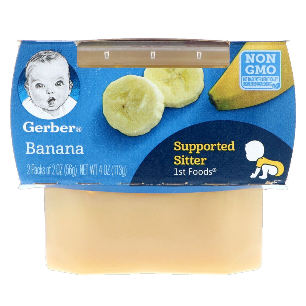 Gerber 1st Foods Banana 2 pachete de 2 oz (56 g) fiecare