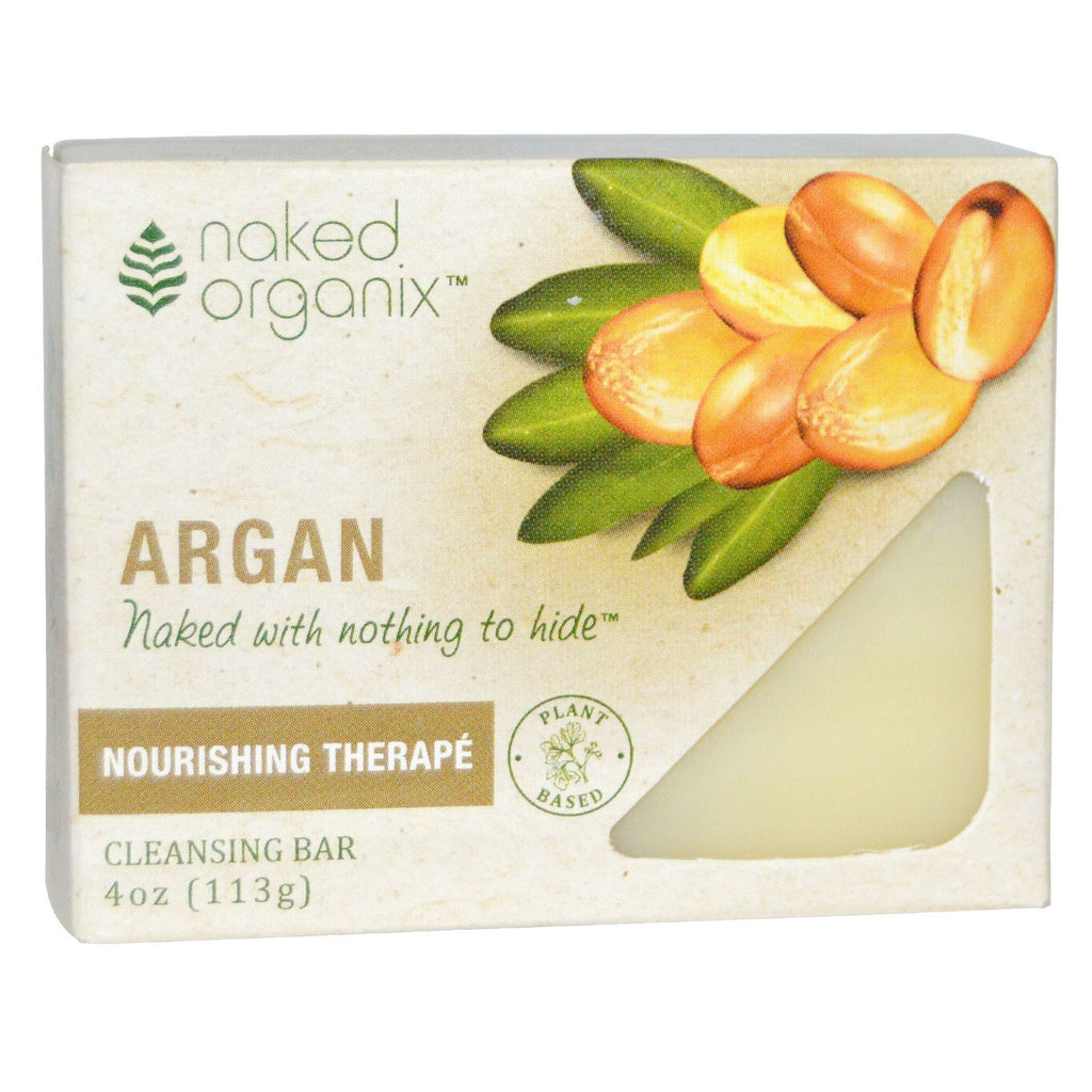 Organix South, Naked Organix, Nourishing TherapÃ©, Argan Cleansing Bar, Fragrance Free, 4 oz (113 g)