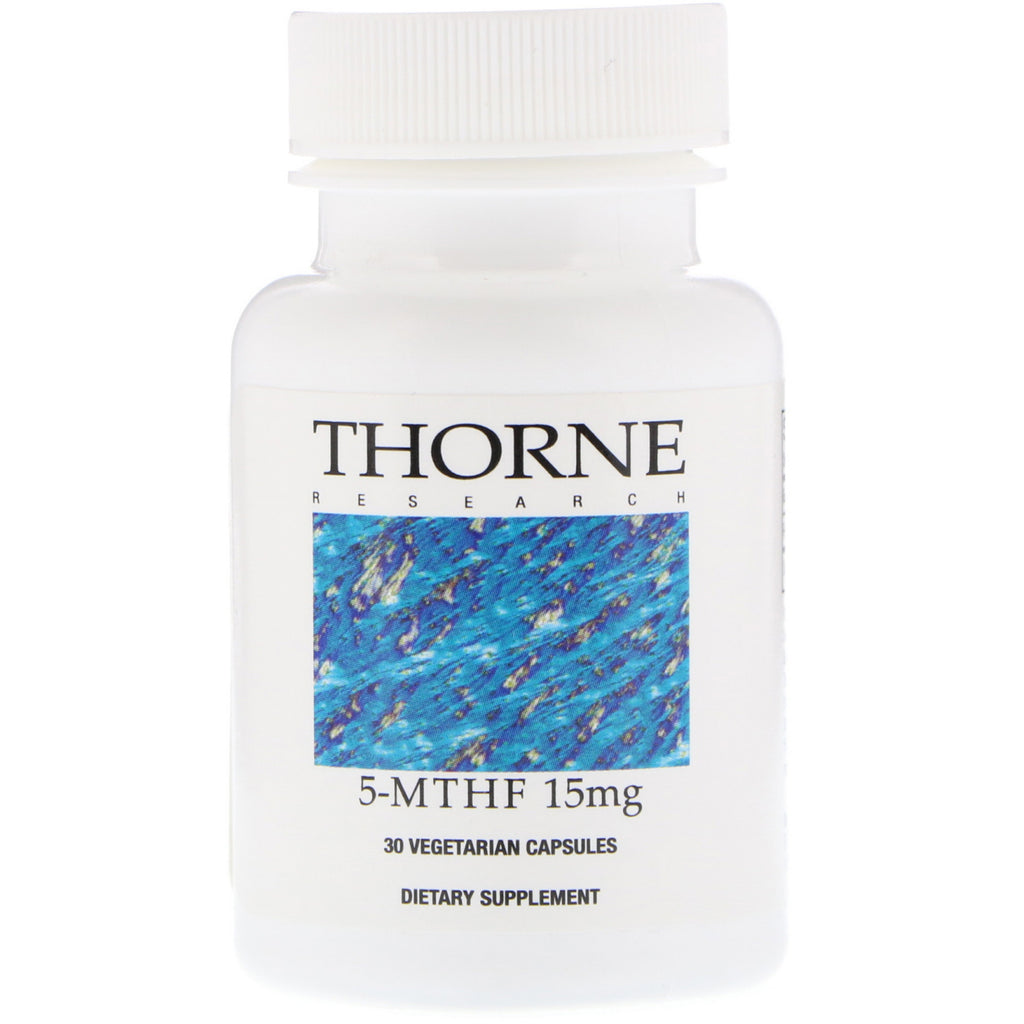 Thorne Research, 5-MTHF, 15 mg, 30 vegetariska kapslar
