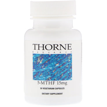 Thorne Research, 5-MTHF, 15 mg, 30 vegetariske kapsler