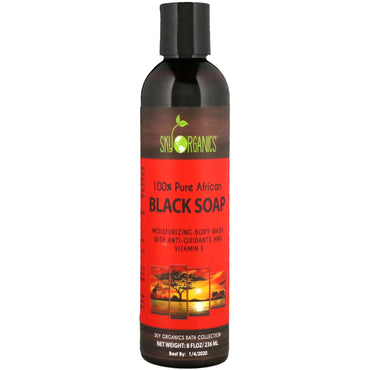 Sky s, 100% Pure African Black Soap Body Wash, 8 fl oz (236 ml)