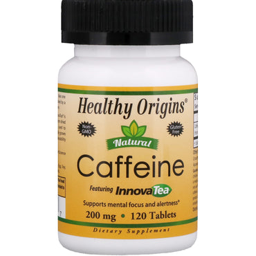 स्वस्थ मूल, प्राकृतिक कैफीन, इनोवा टी की विशेषता, 200 मिलीग्राम, 120 गोलियाँ