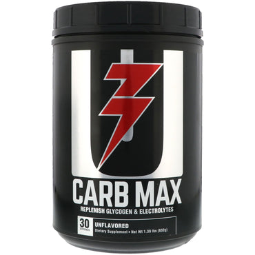 Universal Nutrition, Carb Max, reabastece glicogênio e eletrólitos, sem sabor, 632 g (1,39 lb)