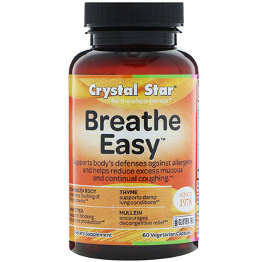 Crystal Star, respire com facilidade, 60 cápsulas vegetais