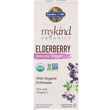 Garden of Life, MyKind s, Elderberry Immune Syrup, 6.5 fl oz (195 ml)