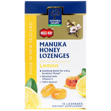 Manuka Health Manuka-Honig-Lutschtabletten Zitrone MGO 400+ 15 Lutschtabletten