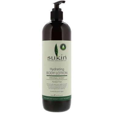 Sukin, Loción corporal hidratante, aroma original, 500 ml (16,9 oz. líq.)