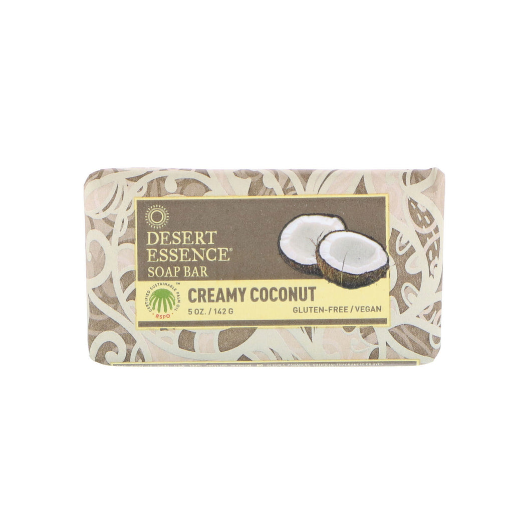 Desert Essence, Barre de savon, Noix de coco crémeuse, 5 oz (142 g)