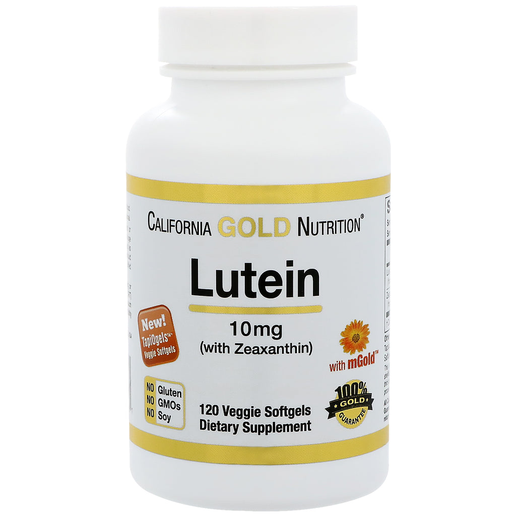 California Gold Nutrition, Luteína com Zeaxantina, 10 mg, 120 Cápsulas Softgel Vegetais