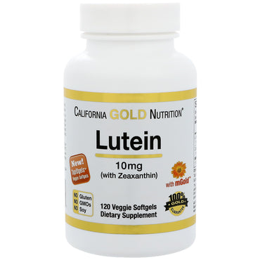 California Gold Nutrition, luteína con zeaxantina, 10 mg, 120 cápsulas blandas vegetales