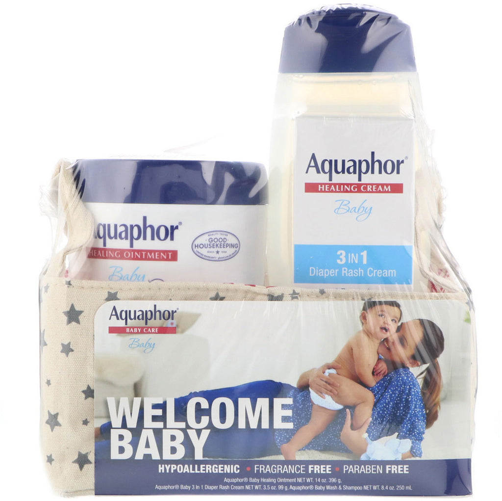 Aquaphor baby care bem-vindo bebê conjunto de 3 peças pequeno 3 peças