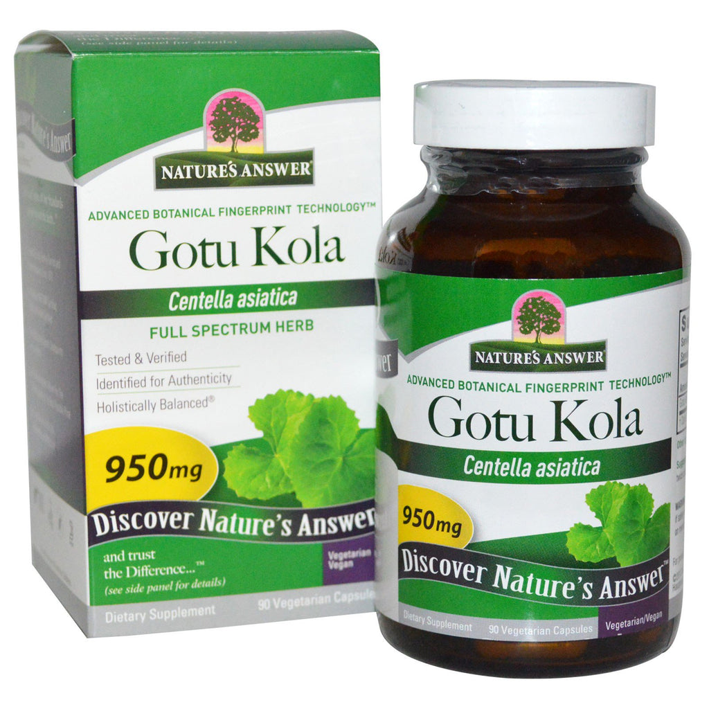 Nature's Answer, Gotu Kola, 950 mg, 90 capsule vegetariene