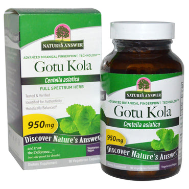 Nature's Answer, Gotu Kola, 950 mg, 90 cápsulas vegetarianas