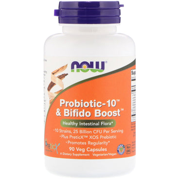Now Foods, Probiotic-10 &amp; Bifido Boost, 25 milliards, 90 capsules végétales