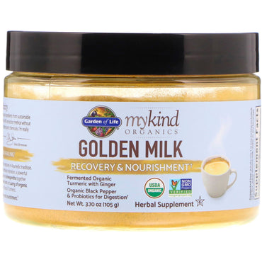 Garden of Life, MyKind s, Golden Milk, Recuperare și Hrănire, 3,70 oz (105 g)