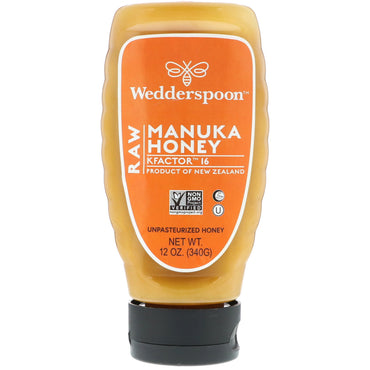 Wedderske, rå Manuka-honning, KFactor 16, 12 oz (340 g)