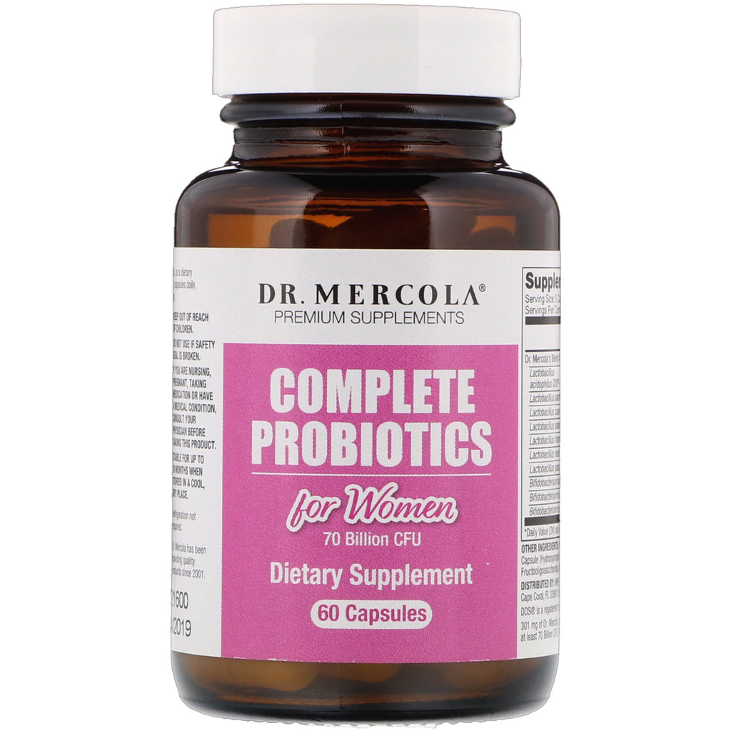 Dr. Mercola, komplet probiotika til kvinder, 60 kapsler