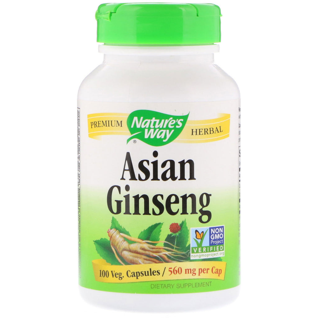 Nature's Way, Asiatisk Ginseng, 560 mg, 100 Veg. Kapsler