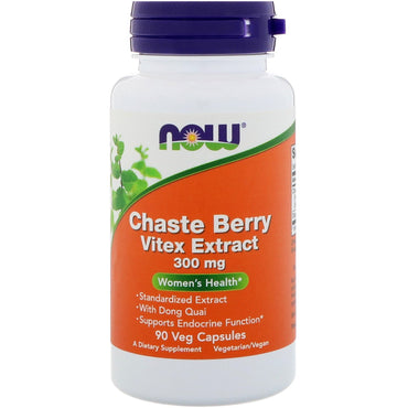 Now Foods, Extrait de Chaste Berry Vitex, 300 mg, 90 capsules végétales