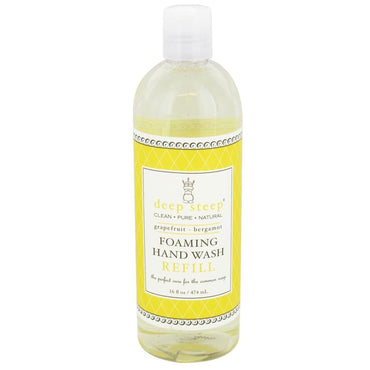 Deep Steep, Recharge de nettoyant moussant pour les mains, Pamplemousse - Bergamote, 16 fl oz (474 ​​ml)