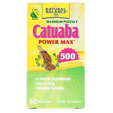 Natural Balance, Catuaba Power Max 500, potencia máxima, 60 VegCaps