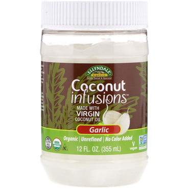 Now Foods, Ellyndale Naturals, Coconut Infusions, Garlic Flavor, 12 fl oz (355 ml)