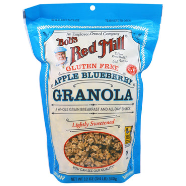 Bob's Red Mill, Apple Blueberry Granola, glutenfri, 12 oz (340 g)