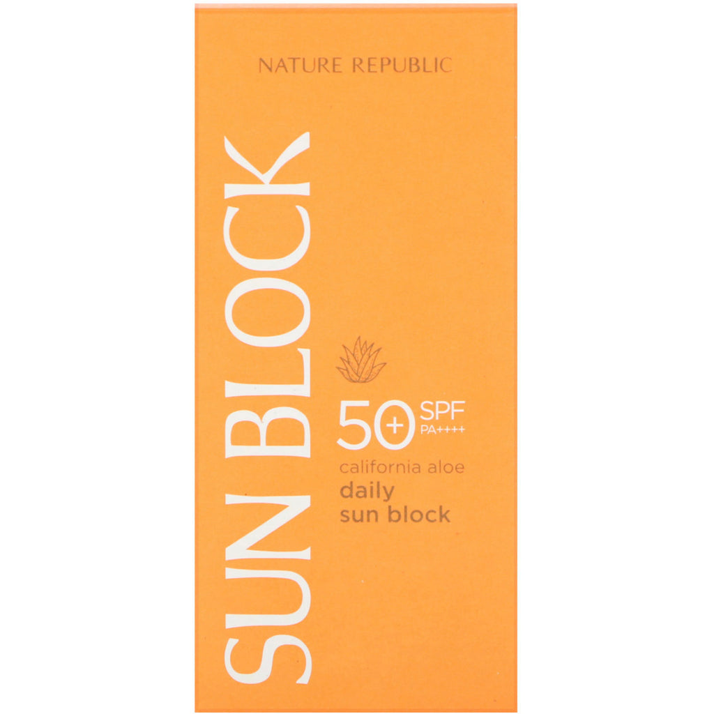 Nature Republic, Daily Sun Block, California Aloe, SPF 50 PA++++, 1,92 fl oz (57 ml)