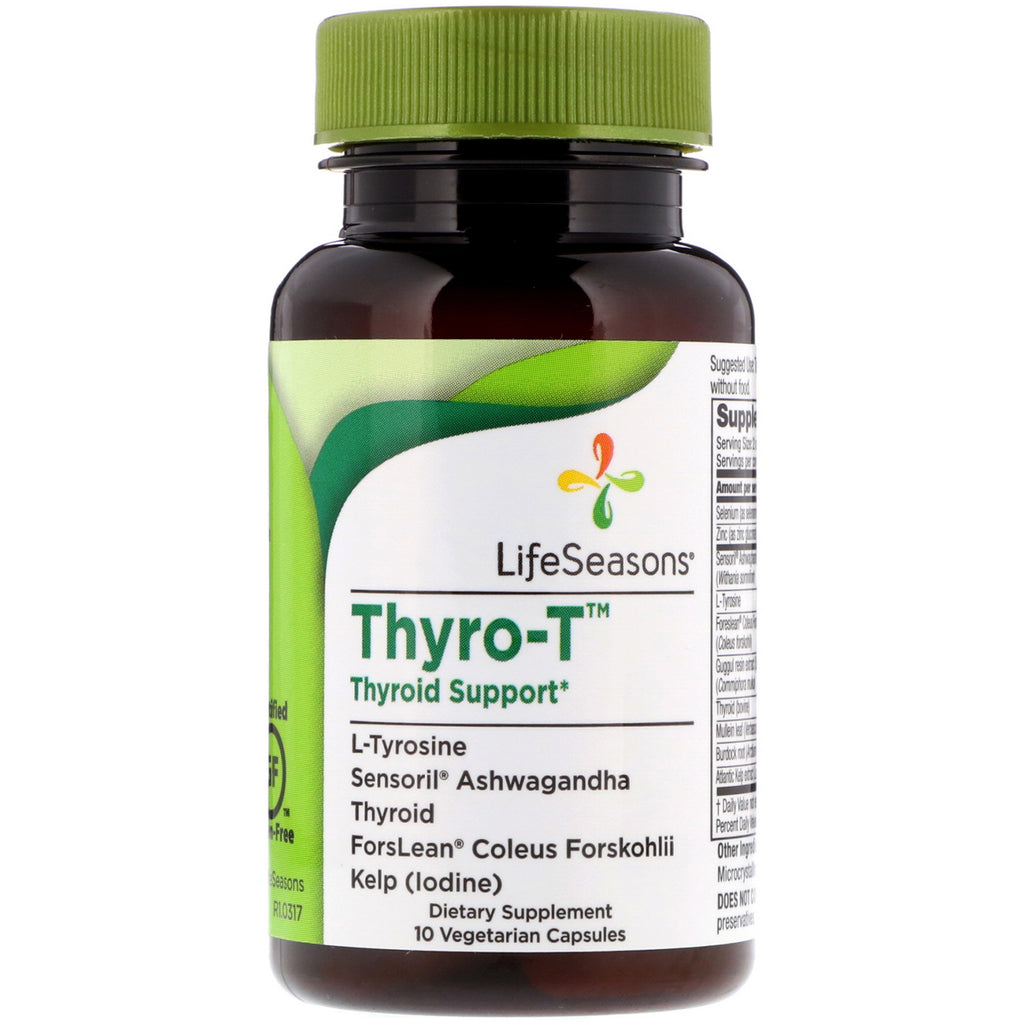 LifeSeasons, Thyro-T, Soutien thyroïdien, 10 capsules végétariennes