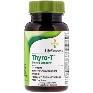 LifeSeasons, Thyro-T, Soutien thyroïdien, 10 capsules végétariennes